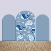 Lofaris Blue Shells Stars Whales Birthday Arch Backdrop Kit