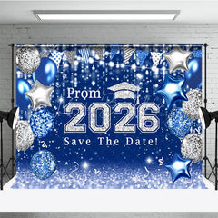 Lofaris Blue Silver Balloons Bokeh Graduation Prom Backdrop