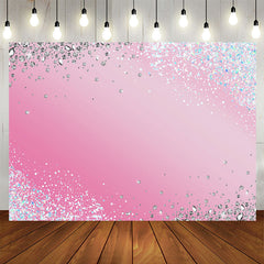 Lofaris Blue Silver Diamond Sparkling Pink Backdrop For Party