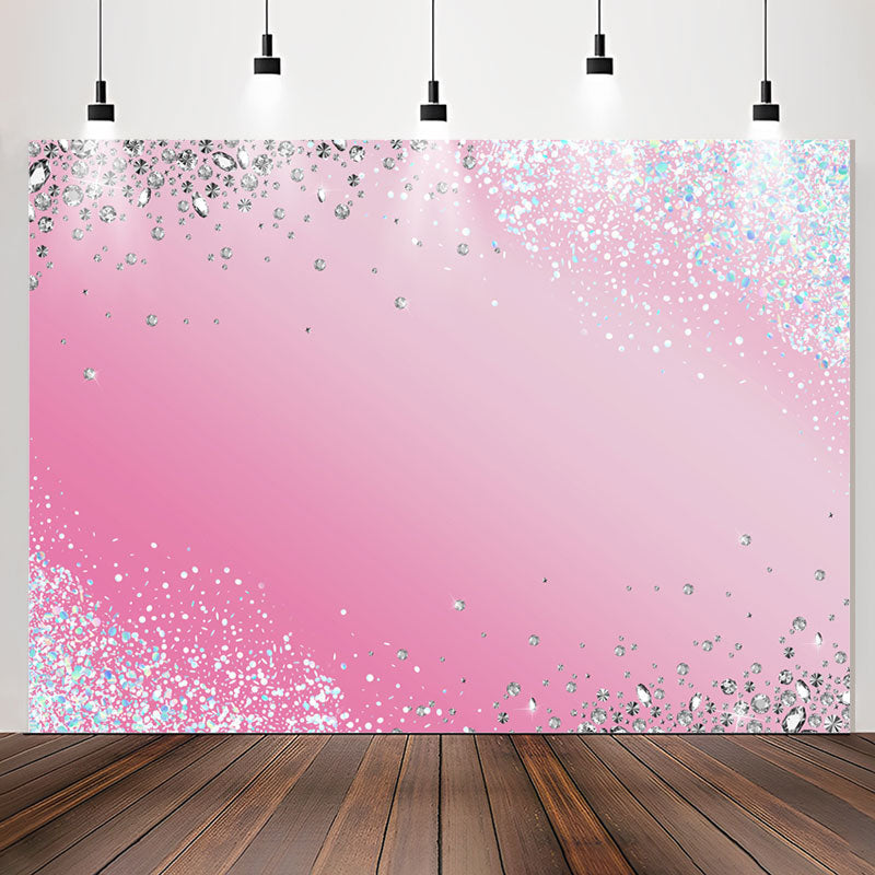 Lofaris Blue Silver Diamond Sparkling Pink Backdrop For Party