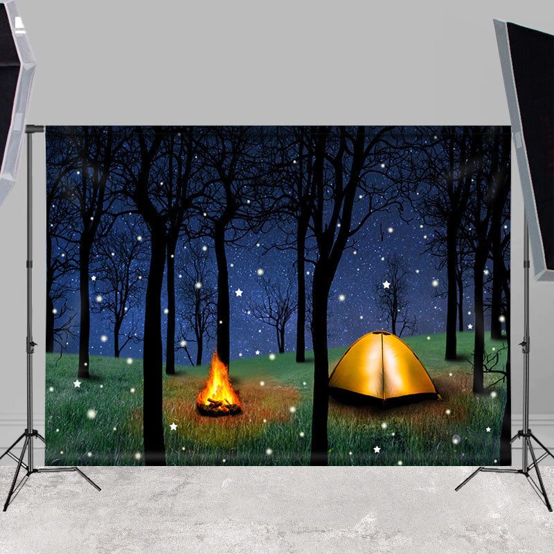 Lofaris Blue Sky And Snowy Night In The Forest Winter Backdrop