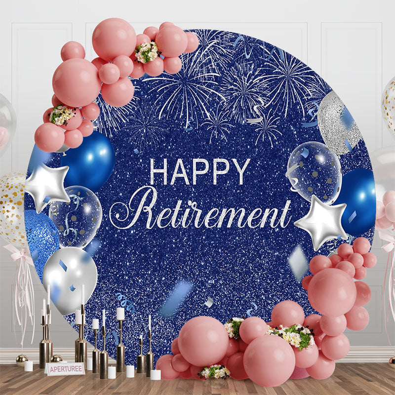 Lofaris Blue Sky Balloon Sparkling Round Birthday Backdrop