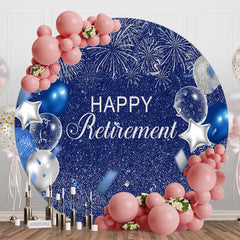 Lofaris Blue Sky Balloon Sparkling Round Birthday Backdrop