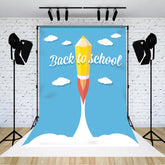 Lofaris Blue Sky Cloud Flying Pencil Back To School Backdrop