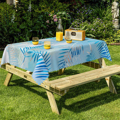 Lofaris Blue Sky Leaves Pattern Rectangle Tablecloth