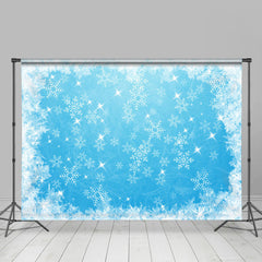 Lofaris Blue Snowflake Glitter Winter Christmas Backdrop