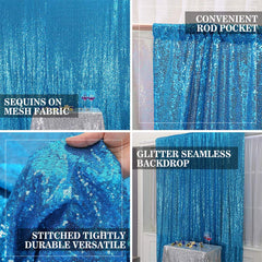 Lofaris Sky Blue Sparkle Sequin Curtain Backdrop For Birthday