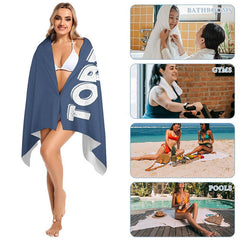 Lofaris Blue Swimmer Custom Name Beach Towel