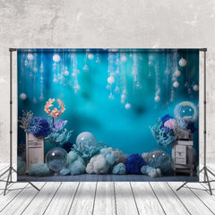 Lofaris Blue Undersea World Coral Mermaid Summer Backdrop