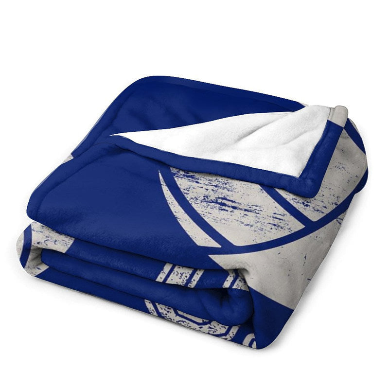 Lofaris Blue Volleyball Jersey Sports Style Custom Name Blanket