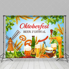 Lofaris Blue Wheat Leaf Oktoberfest Beer Festival Backdrop