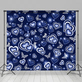 Lofaris Blue White Butterfly Hearts Starlight Party Backdrop