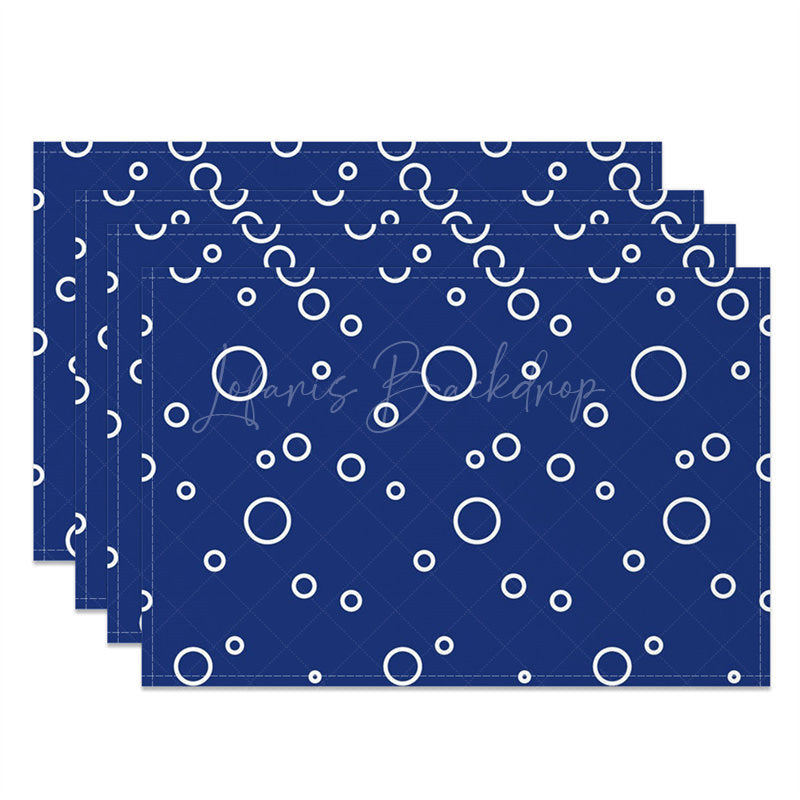 Lofaris Blue White Circles Simple Dining Set Of 4 Placemats