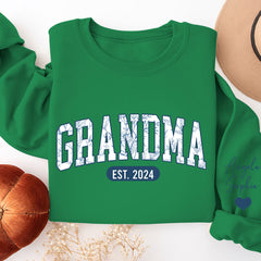 Lofaris Blue White Grandma Est Custom Nickname Sweatshirt