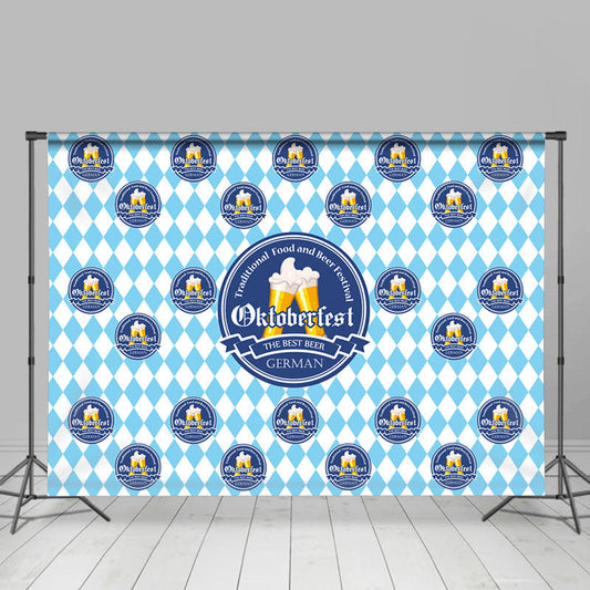 Lofaris Blue White Rhombus The Best Beer Oktoberfest Backdrop