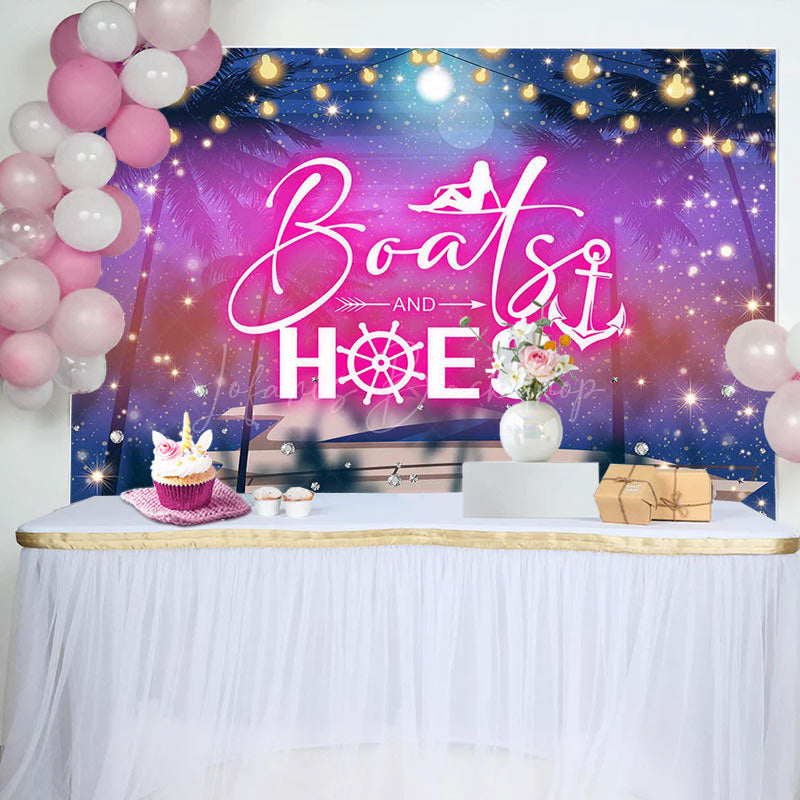 Lofaris Boats And Hoes Ship Trees Birthday Party Backdrop