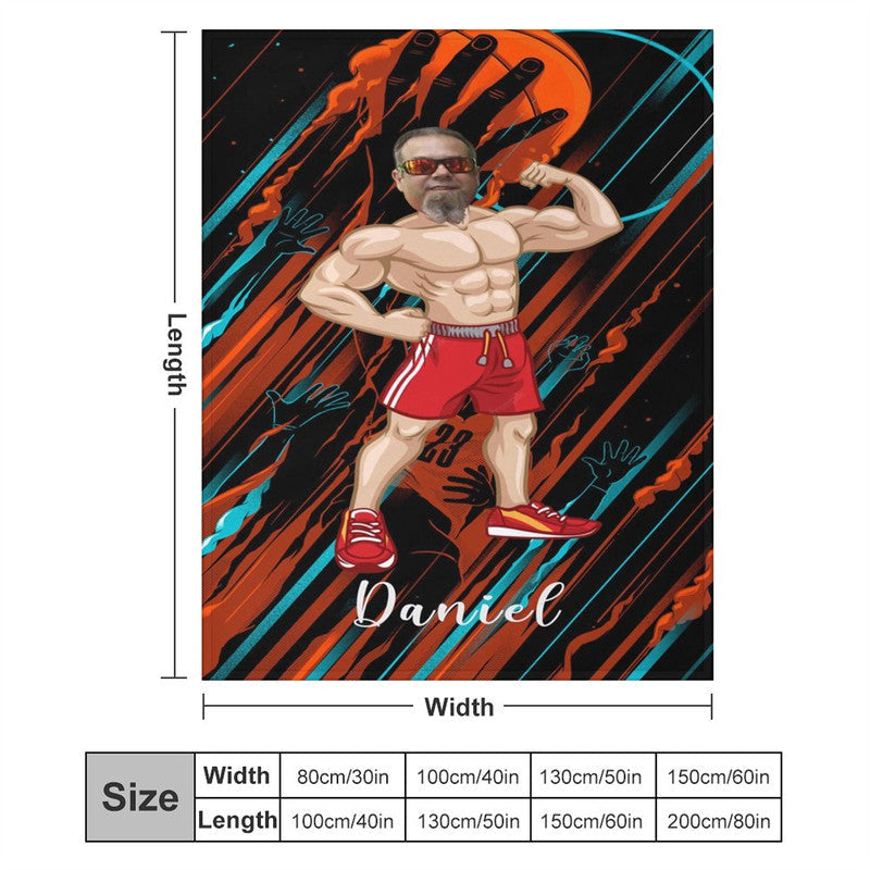 Lofaris Bodybuilding Hoopster Basketball Sports Custom Blanket