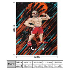 Lofaris Bodybuilding Hoopster Basketball Sports Custom Blanket