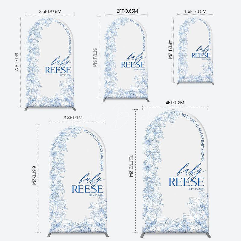 Lofaris Bohemain Blue White Flowers Chiara Arch Backdrop