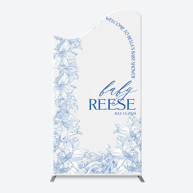 Lofaris Bohemain Blue White Flowers Chiara Arch Backdrop