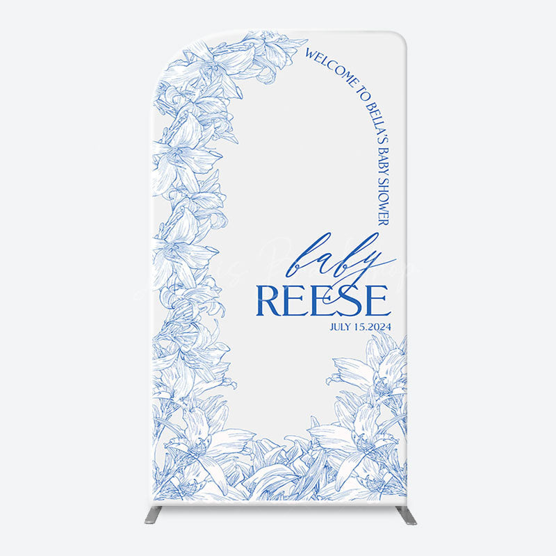 Lofaris Bohemain Blue White Flowers Chiara Arch Backdrop