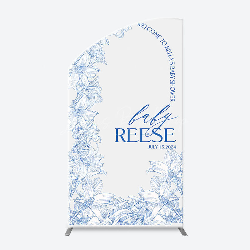 Lofaris Bohemain Blue White Flowers Chiara Arch Backdrop