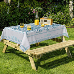 Lofaris Bohemia Blue Floral Totem Rectangle Tablecloth