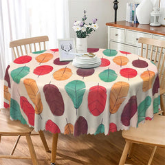 Lofaris Bohemian Feather Warm White Family Round Tablecloth