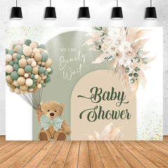 Lofaris Bohemian Floral Bear Balloon Baby Shower Backdrop