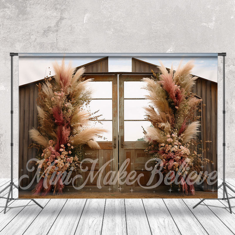 Lofaris Boho Dried Flower Door Outdoor Backdrop For Photo