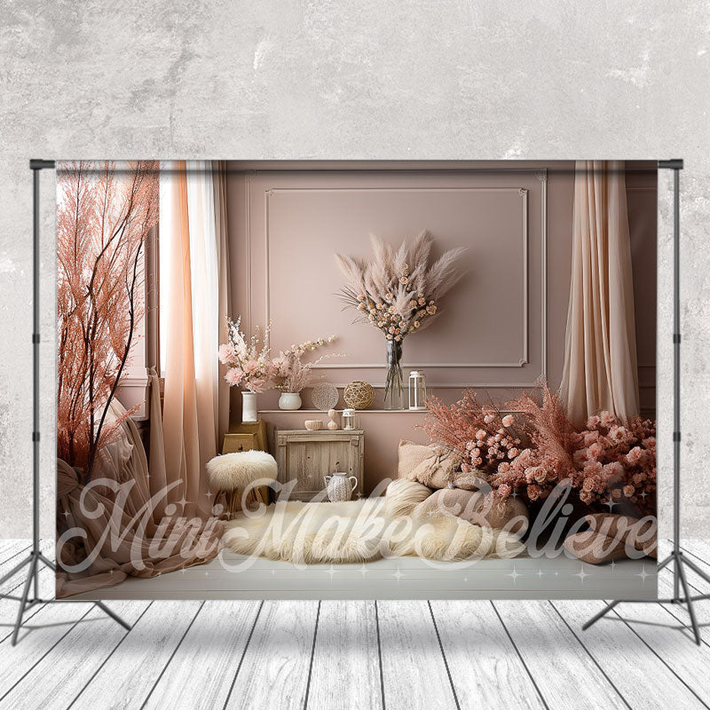 Lofaris Boho Floral Photo Booth Spring Backdrop For Mini Session