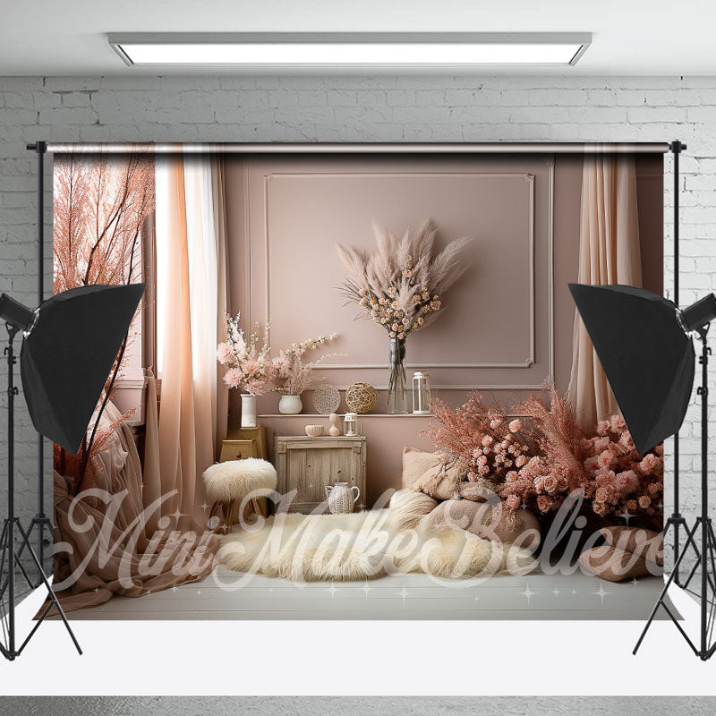Lofaris Boho Floral Photo Booth Spring Backdrop For Mini Session
