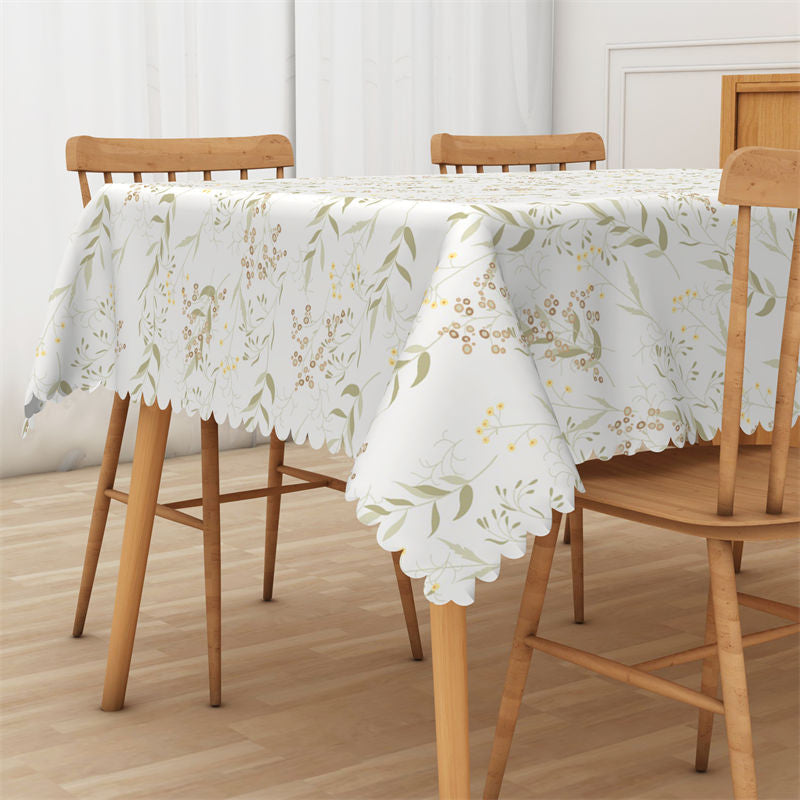 Lofaris Boho Grass Floral Rectangle Tablecloth for Decor