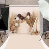 Lofaris Boho Hay Balloons Tent Sweep Backdrop For Cake Smash
