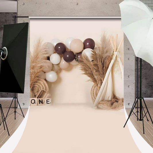 Lofaris Boho Hay Balloons Tent Sweep Backdrop For Cake Smash