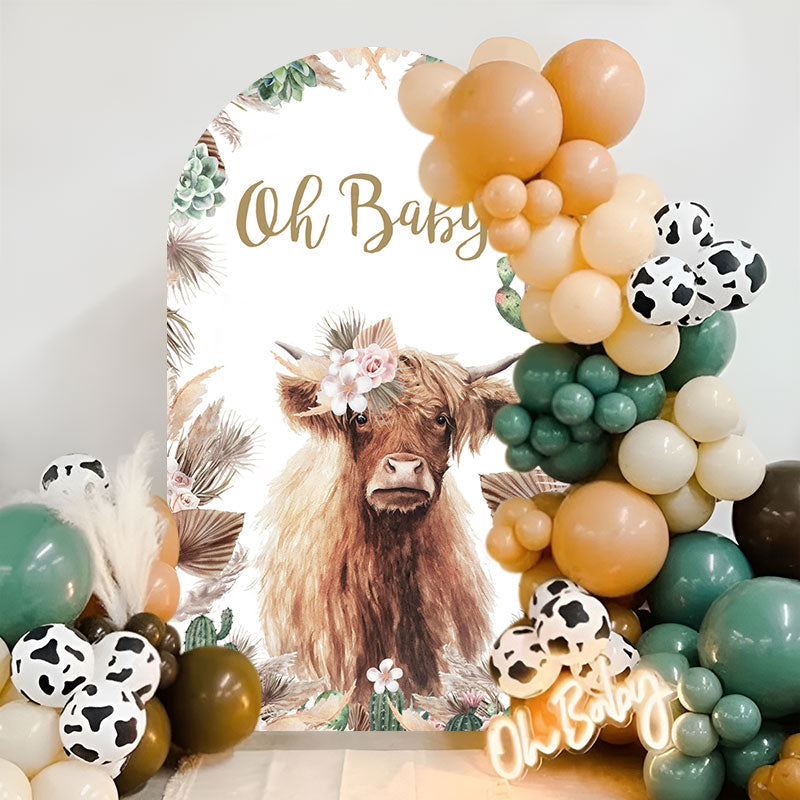 Lofaris Boho Oh Baby Cow Double Sided Chiara Arch Backdrop