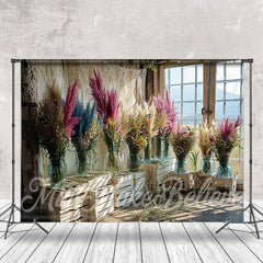 Lofaris Boho Room Feather Flower Vase Spring Photo Backdrop