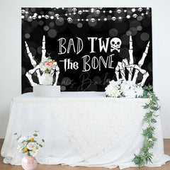 Lofaris Bokeh Bad Two The Bone Halloween Birthday Backdrop