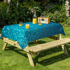 Lofaris Bokeh Glitter Blue Turquoise Dot Rectangle Table