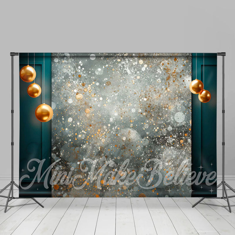 Lofaris Bokeh Gold Christmas Orinaments Retro Wall Backdrop