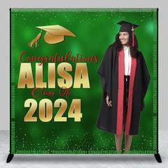 Lofaris Bokeh Green Class 2024 Custom Graduation Backdrop