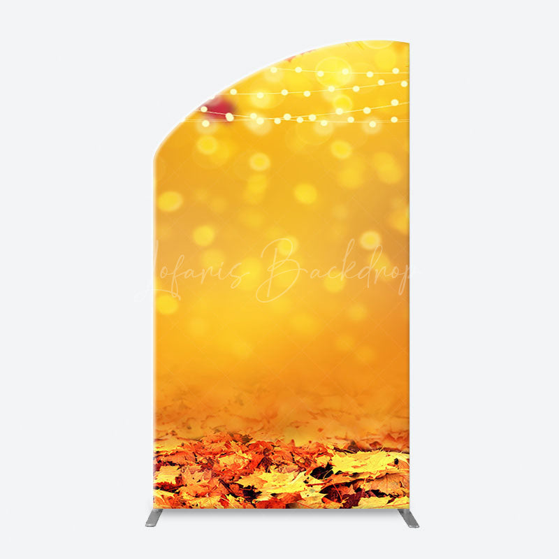 Lofaris Bokeh Orange Red Maple Leaves Autumn Arch Backdrop