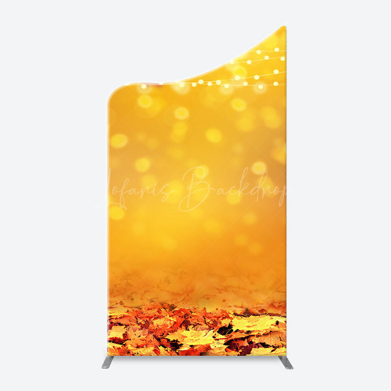 Lofaris Bokeh Orange Red Maple Leaves Autumn Arch Backdrop