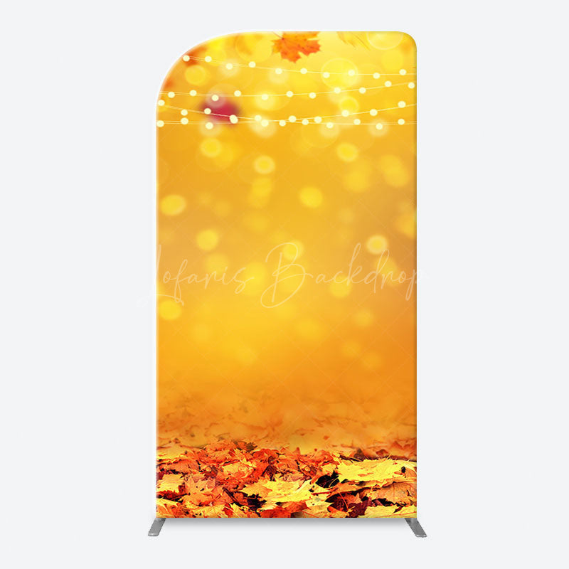 Lofaris Bokeh Orange Red Maple Leaves Autumn Arch Backdrop