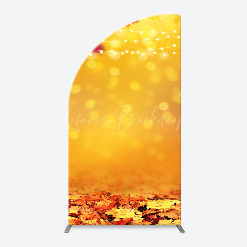 Lofaris Bokeh Orange Red Maple Leaves Autumn Arch Backdrop