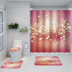 Lofaris Bokeh Pink Heart Digital Printing Shower Curtain