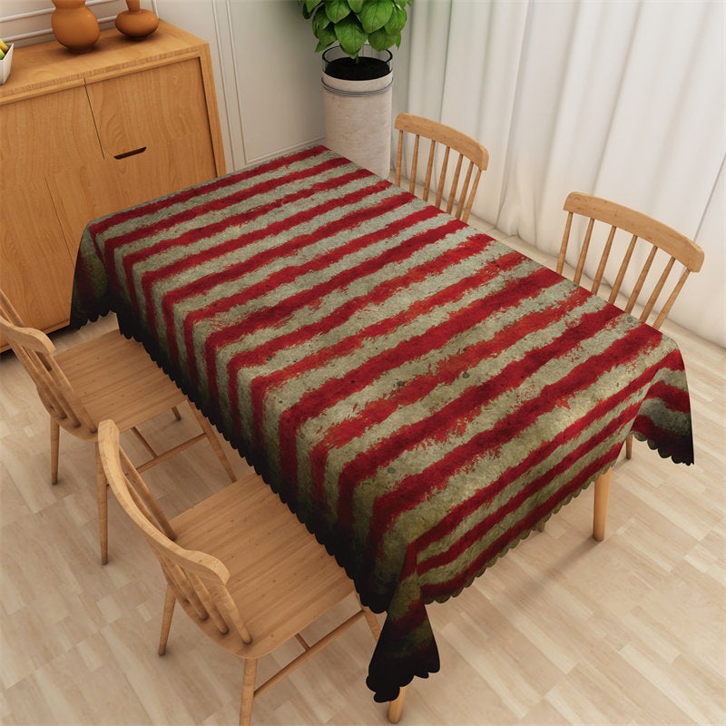 Lofaris Boland Horror Clown Red Stripes Decorative Tablecloth