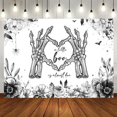 Lofaris Boo Hand Bones Floral Halloween Baby Shower Backdrop