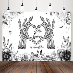 Lofaris Boo Hand Bones Floral Halloween Baby Shower Backdrop