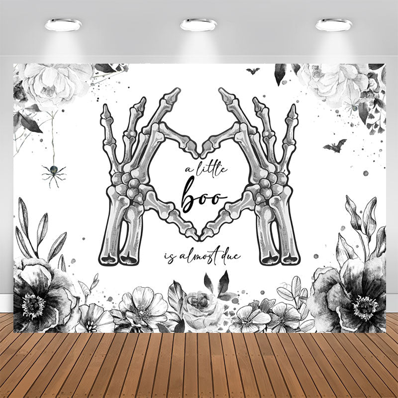 Lofaris Boo Hand Bones Floral Halloween Baby Shower Backdrop